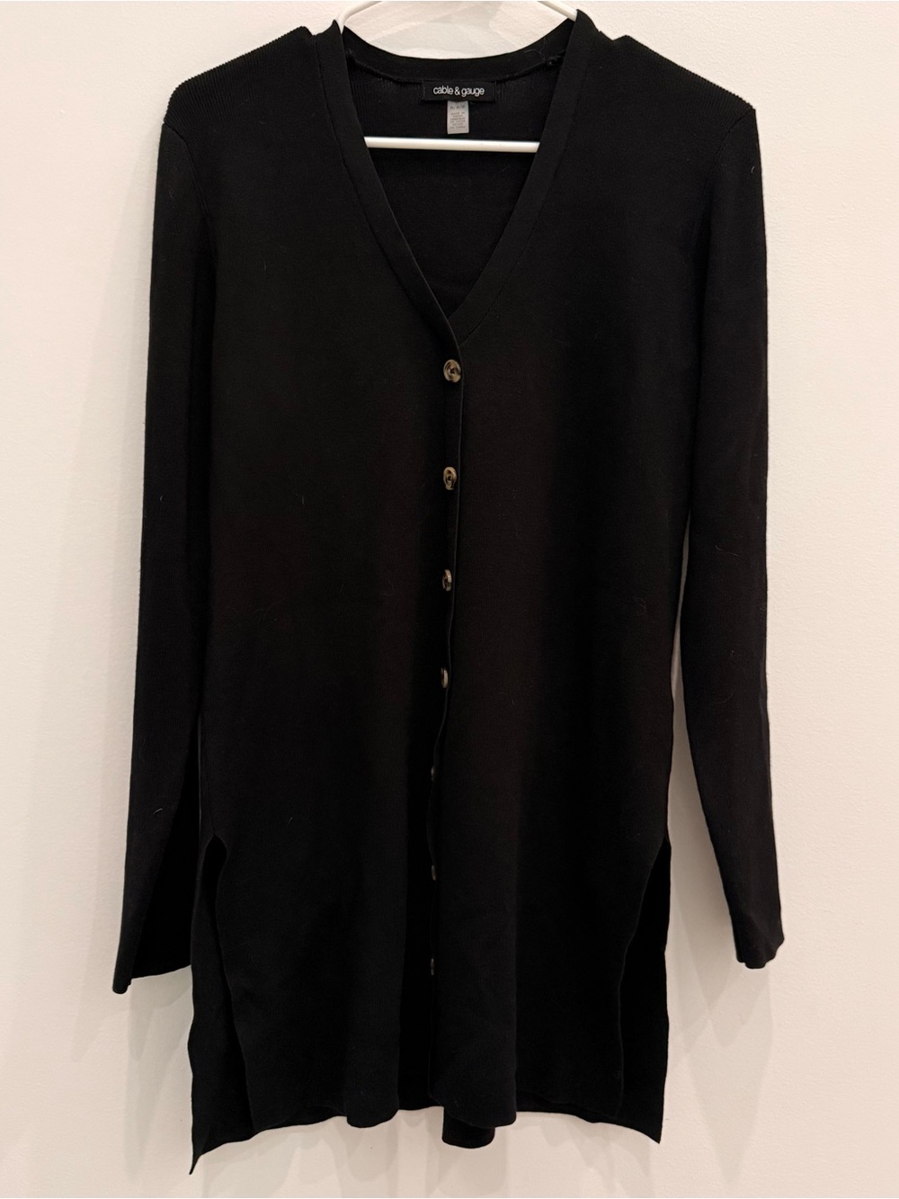 Cable & Gauge Black Knit Button Cardigan
